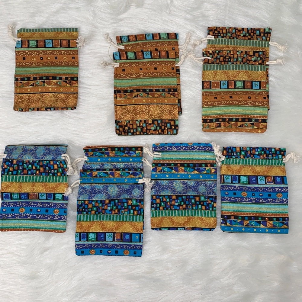 10 Aztec Print Cotton Jewelry/Gift Pouches: 4x5.5 - Picture 13 of 14